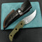 KUBEY KU375C Mikkel Willumsen Design Blade Hunter Clip Point EDC Fixed Blade Knife Green G10 Handle 3.38" Beadblast 14C28N
