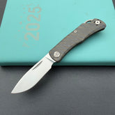 KB KNIVES KB469B El Dorado Slip Joint Pocket Knife Flame Ano Titanium w/ Micro Milling Silver Bead Blast 2.96" M390