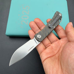 KB KNIVES KB469B El Dorado Slip Joint Pocket Knife Flame Ano Titanium w/ Micro Milling Silver Bead Blast 2.96" M390
