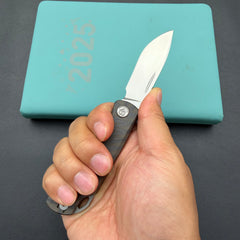 KB KNIVES KB469B El Dorado Slip Joint Pocket Knife Flame Ano Titanium w/ Micro Milling Silver Bead Blast 2.96" M390