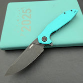 KUBEY KNIVES KU117S Nova Linelock Black Tiffany Blue