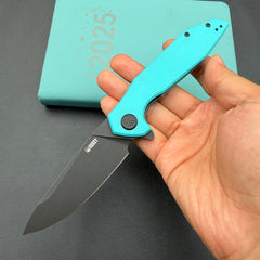 KUBEY KNIVES KU117S Nova Linelock Black Tiffany Blue
