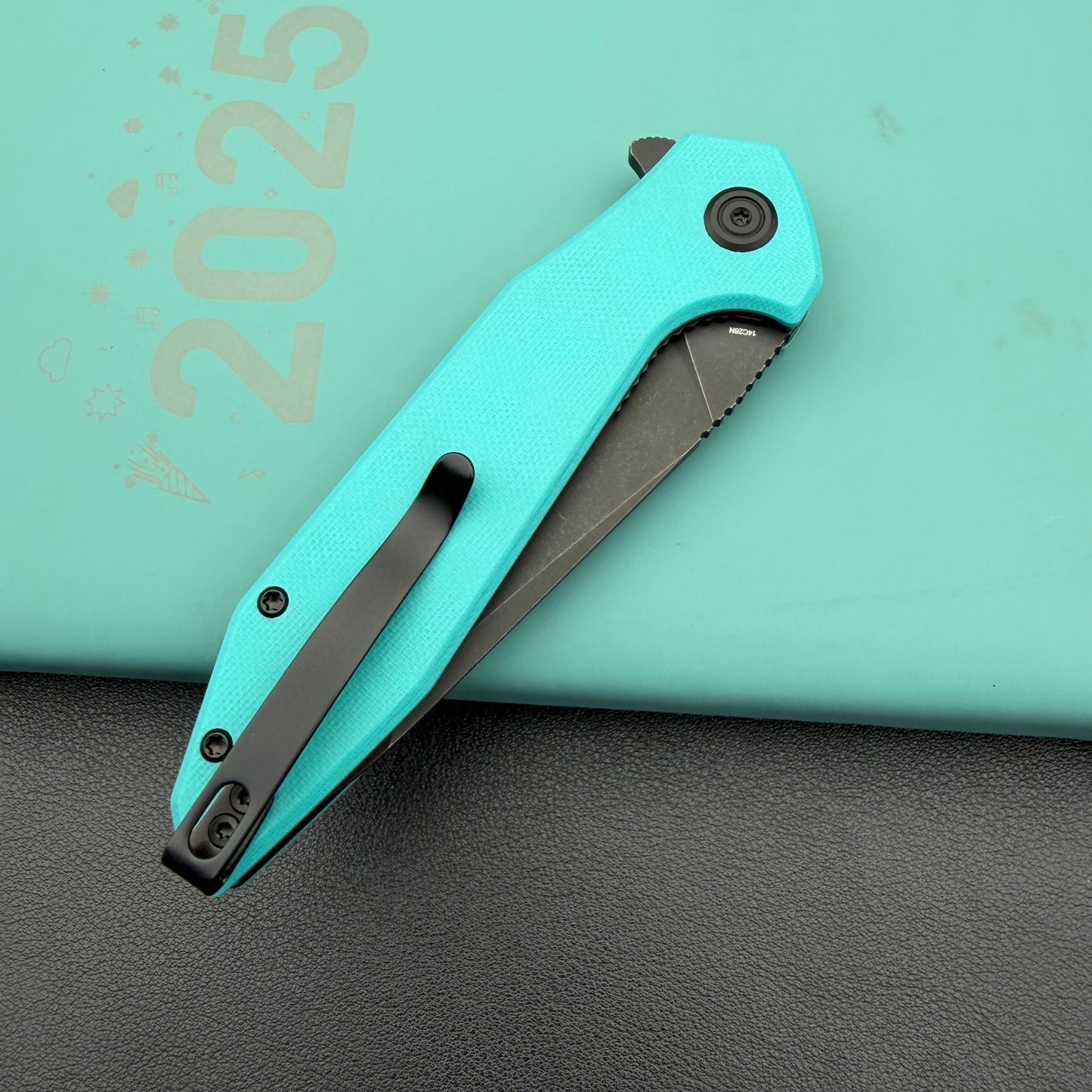 KUBEY KNIVES KU117S Nova Linelock Black Tiffany Blue