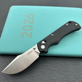 KU KNIVES KU503A Iguana Crossbar Lock Black Folding Knife