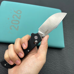 KU KNIVES KU503A Iguana Crossbar Lock Black Folding Knife