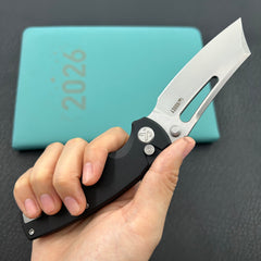 KU KNIVES KU378A Dheo Buttonlock Black Folding Knife