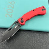 KU KNIVES KU378C Dheo Buttonlock Black Red Folding Knife