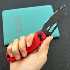 KU KNIVES KU378C Dheo Buttonlock Black Red Folding Knife