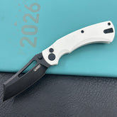 KU KNIVES KU378D Dheo Buttonlock White Folding Knife