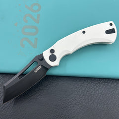 KU KNIVES KU378D Dheo Buttonlock White Folding Knife
