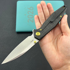 KU KNIVES KU474D Whammy Framelock Blackwash Ti Folding Knife