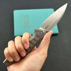 KU KNIVES KU474A Whammy Framelock Grey Ti Folding Knife