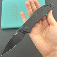 KU KNIVES KU408G SNUG Linerlock Blackout Micarta Folding knife