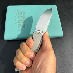 KB KNIVES KB388A Snorri Pocket Folding Knife Sandblast Titanium Handle 3.54'' Silver Bead Blasting M390