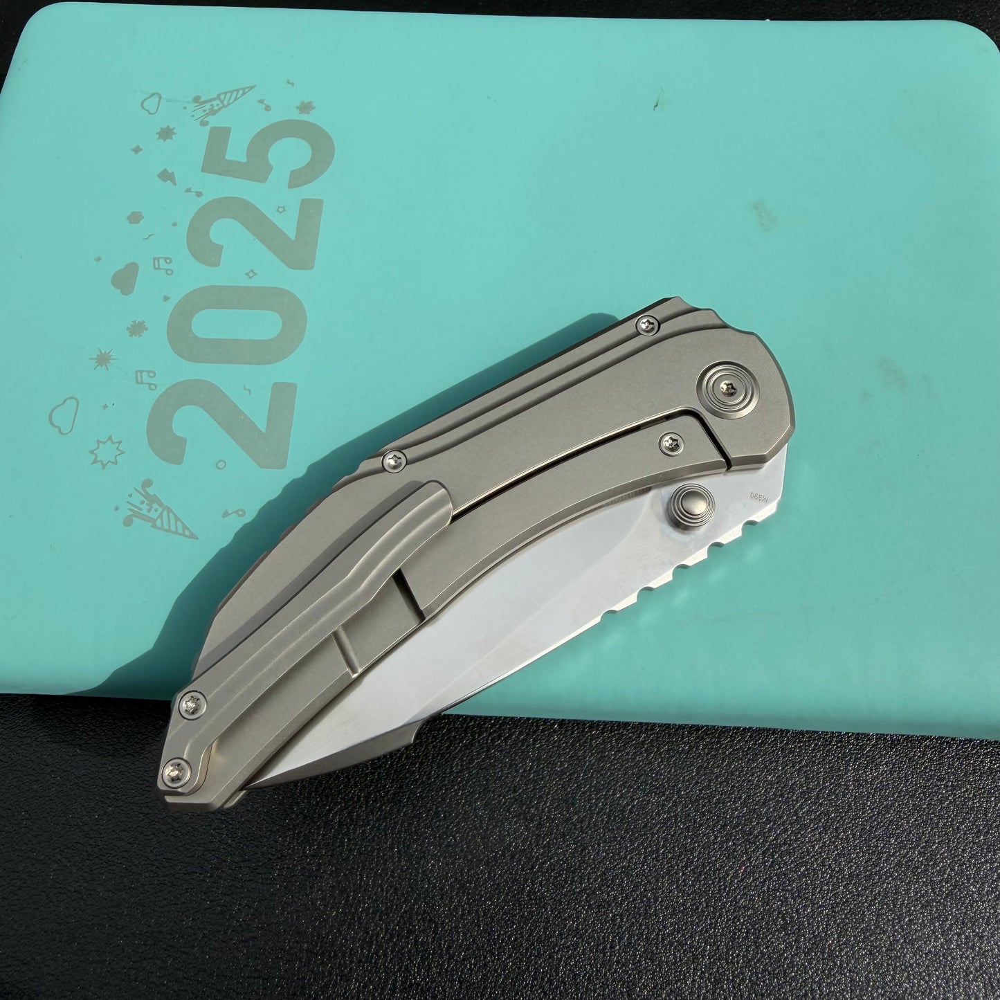 KB KNIVES KB388A Snorri Pocket Folding Knife Sandblast Titanium Handle 3.54'' Silver Bead Blasting M390