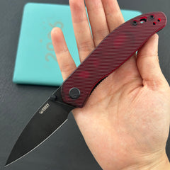 KU KNIVES KU408E SNUG Linerlock Black Red Polycarbonate Folding knife
