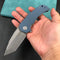 KUBEY KU318E Mikkel Willumsen Design Bravo one Tanto Outdoor Folding Camping Knife Blue G10 Handle 3.39" Bead Blasted AUS-10