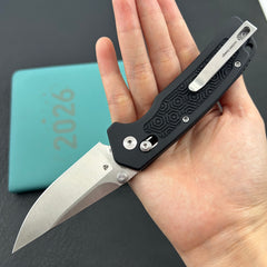 KU KNIVES KU464A Geri Crossbar Lock Black Folding Knife