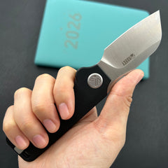 KU KNIVES KU407A Boxer Linerlock Black Folding Knife
