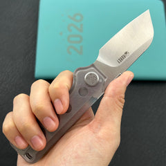 KU knife KU407F Boxer Linerlock Transparent Polycarbonate Folding Knife