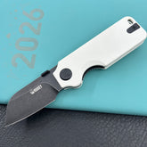KU knife KU407E Boxer Linerlock Black White Folding Knife