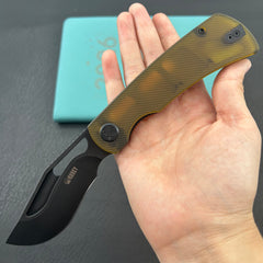 KU knife KU397D Gurkha Linerlock Black Ultem Folding Knife