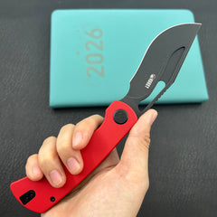 KU knife KU397E Gurkha Linerlock Black Red Folding Knife