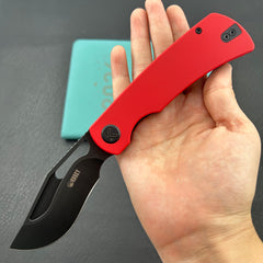 KU knife KU397E Gurkha Linerlock Black Red Folding Knife