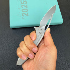 KB KNIVES KB352A Merced Pocket Folding Knife Gray Titanium Handle 3.46'' Beadblast M390