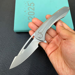 KB KNIVES KB352A Merced Pocket Folding Knife Gray Titanium Handle 3.46'' Beadblast M390
