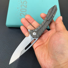 KB KNIVES KB352B Merced Pocket Folding Knife Flame Ano Titanium Handle 3.46'' Beadblast M390