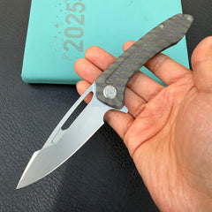 KB KNIVES KB352B Merced Pocket Folding Knife Flame Ano Titanium Handle 3.46'' Beadblast M390