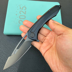 KB KNIVES KB352C Merced Pocket Folding Knife Black PVD Titanium Handle 3.46'' DLC M390