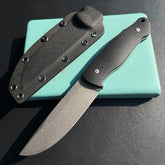 Kubey KNIVES KU268A Eskoria Fixed Blade Knife Black G-10 Handle 5.11" Beadblast 14C28N