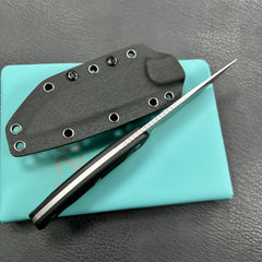 Kubey KU426A Bearcat Fixed Blade Knife Black G-10 Handle 4.73" Beadblast 14C28N Blade