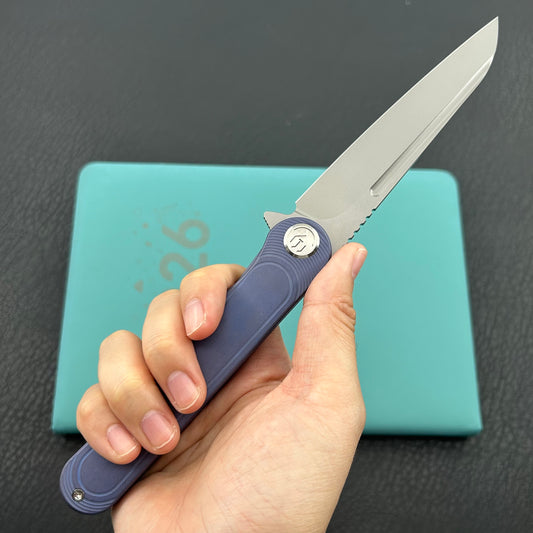 KB KNIVES KB247K Dandy Frame Lock Gentlemans Pocket Folding Knife Blue Ti Handle 3.94" Sandblast S90V