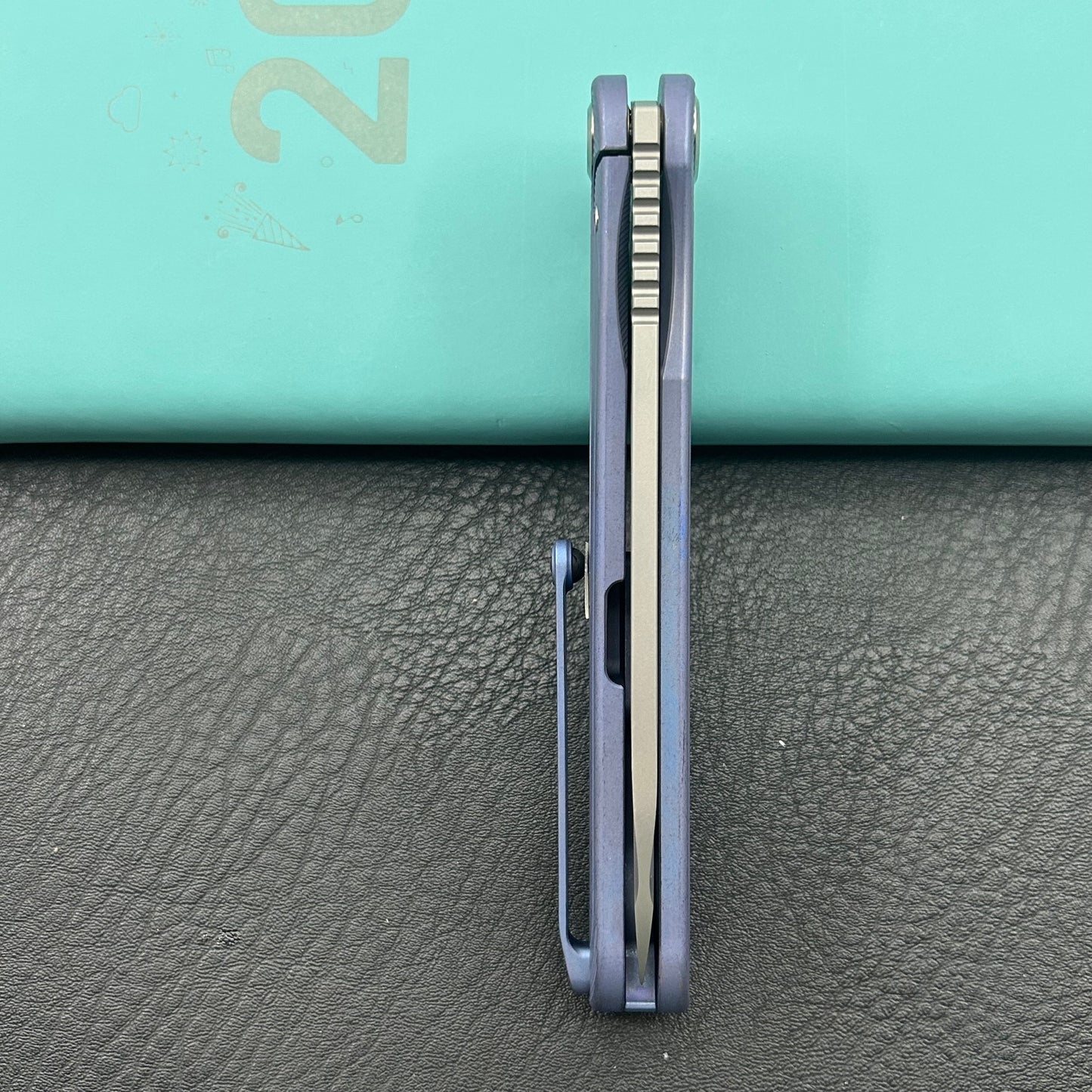 KB KNIVES KB247K Dandy Frame Lock Gentlemans Pocket Folding Knife Blue Ti Handle 3.94" Sandblast S90V
