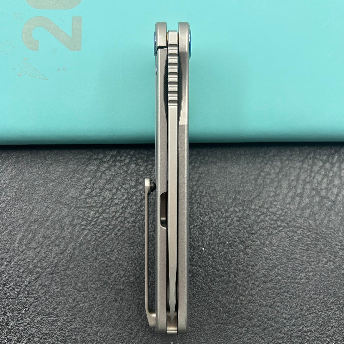 KB KNIVES KB247J Dandy Frame Lock Gentlemans Pocket Folding Knife Grey Ti Handle 3.94" Sandblast S90V