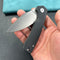 KUBEY KU901K Calyce Liner Lock Flipper Folding Knife Black G10 Handle 3.27" Bead Blasted AUS-10