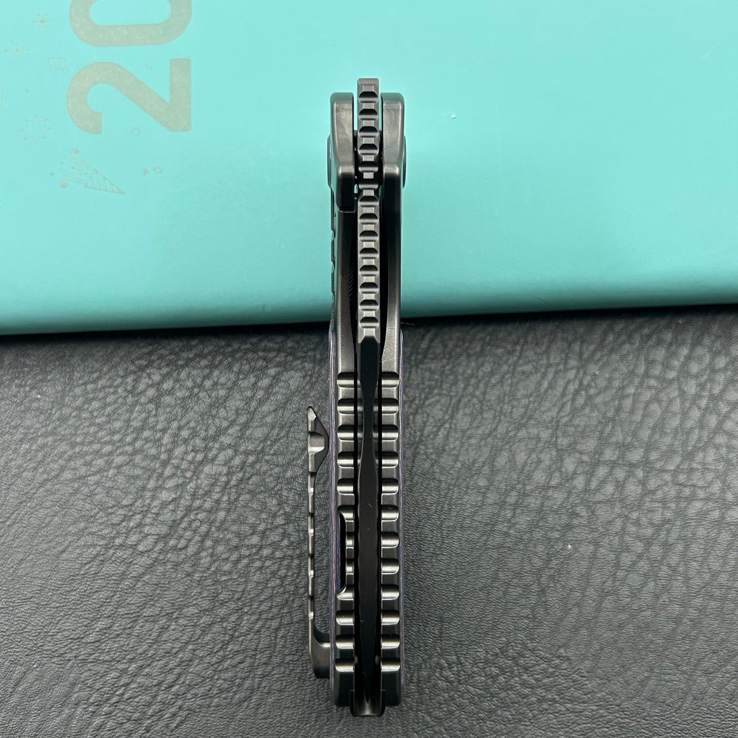KB KNIVES KB384D Stroller Folding Knife Regular DLC Titanium/CF Inlays Handle 3.35" Regular DLC CPM 20CV Blade