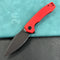 KUBEY KU901I Calyce Liner Lock Flipper Folding Knife Red G10 Handle 3.27" Blackwashed AUS-10