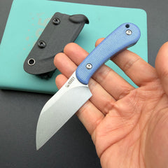 KU KNIVES KU412C Rockhopper Fixed Blade Blue Micarta Fixed Knife