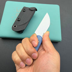 KU KNIVES KU412C Rockhopper Fixed Blade Blue Micarta Fixed Knife