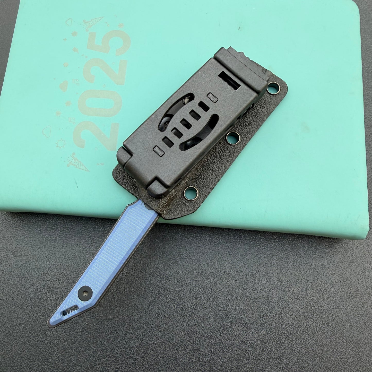 KUBEY KU430D Goliath Fixed Black Denim Fixed Knife