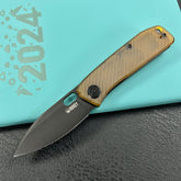 KUBEY  KU2104J Hyde Liner Lock EDC Pocket Knife Ultem Handle 2.95" Blackwash 14C28N