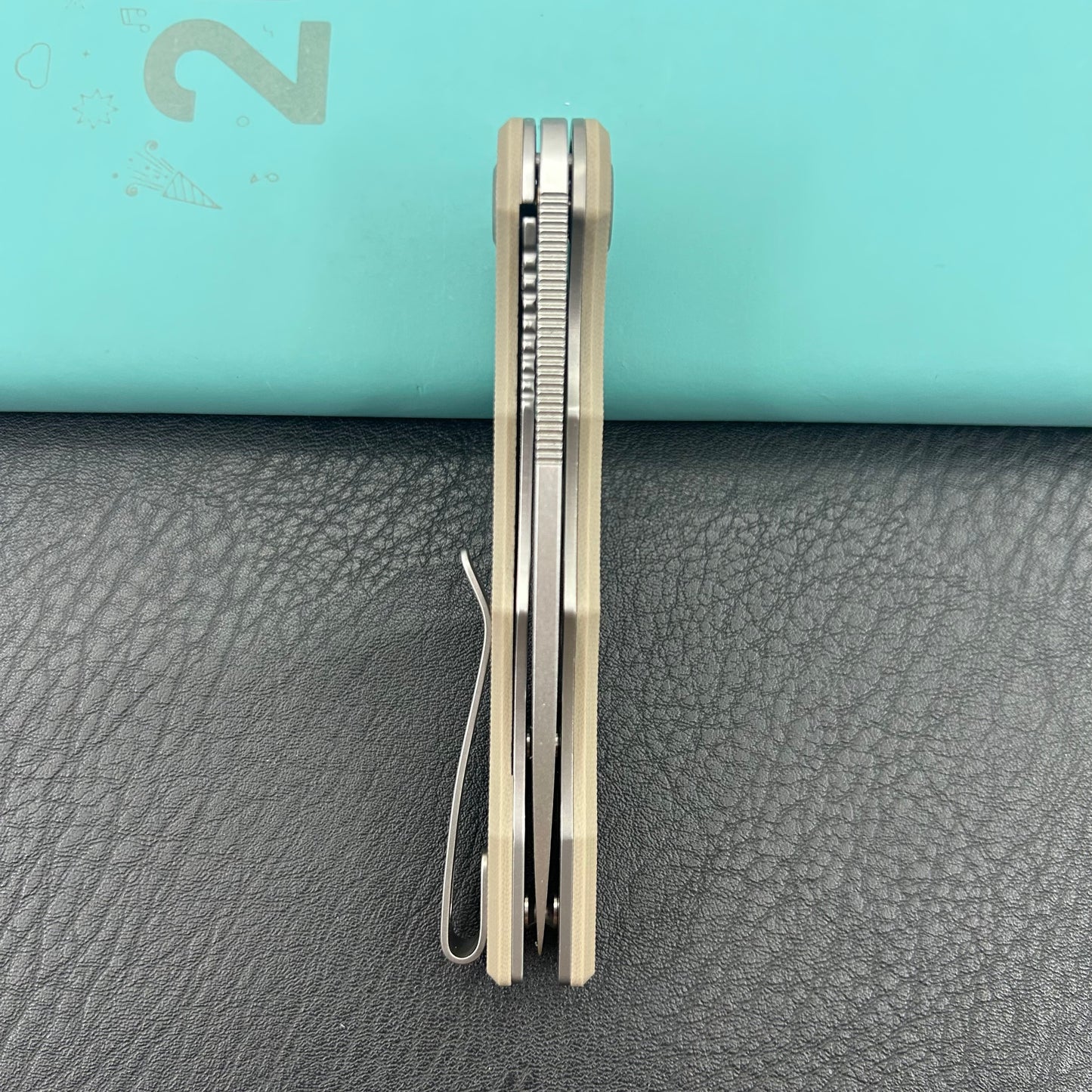 KUBEY knife KU312S Mizo Flipper Linerlock Tan Folding Knives