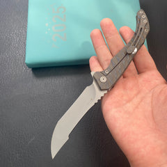 KB KNIVES KB387B Cyrus Folding Knife Flame Ano Titanium Handle 3.46'' Beadblast M390 Folding Knife