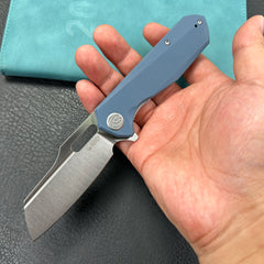 KUBEY KU328H Atlas Nest Liner Lock Folding Knife Denium Blue G10 Handle 3.31" Satin 14C28N