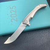 KB KNIVES KB387A Cyrus Folding Knife Grey Titanium Handle 3.46'' Beadblast M390 Folding Knife