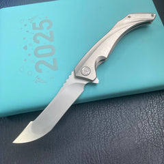 KB KNIVES KB387A Cyrus Folding Knife Grey Titanium Handle 3.46'' Beadblast M390 Folding Knife